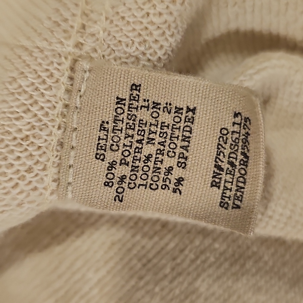 GIMMICKS French Terry Pullover Hoodie Cream sz L Women's - Picture 9 of 10